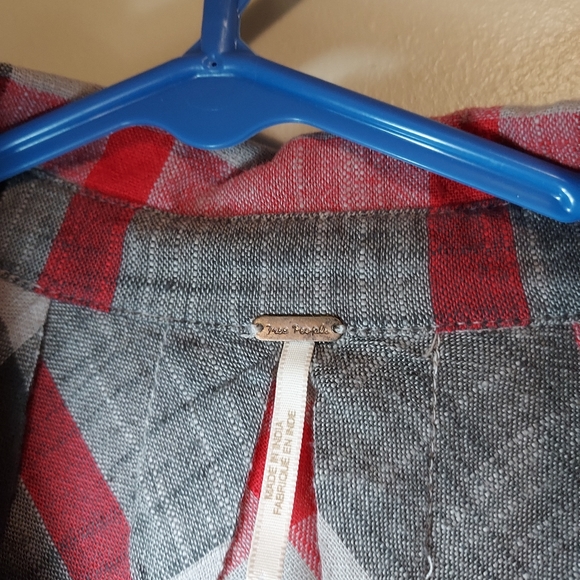 Free people plaid button front med - Picture 10 of 16